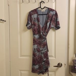 Babaton floral wrapped dress